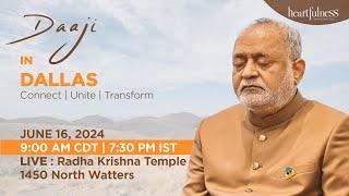 Meditation with Daaji | 16 June 2024 | 9 am CDT | 7.30 pm IST | Radha Krishna Temple | Dallas | USA