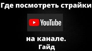 Как посмотреть предупреждения страйки на канале Гайд