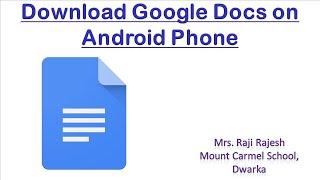 Google Docs For Beginners | On Android Phones