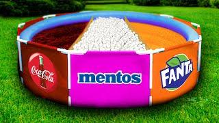 Experiment: Coca Cola vs Mentos vs Fanta in the Pool