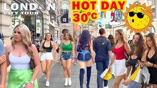 LONDON CITY TOUR | HOT DAY in Central London 2023 |London Summer Walk 4K