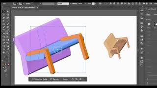 3D Sofa in Adobe Illustrator | 3D Chair in Adobe Illustrator | Adobe Illustrator Tutorial