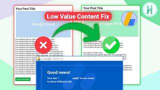 How to Fix Google AdSense Low Value Content Error with Proof