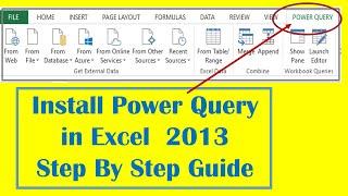 How to Install Power Query in Excel 2013 (In Hindi)