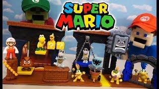 Super Mario Bros Bowser's Dungeon Figure Level PLAYSET unboxing!! Mario Party 2019
