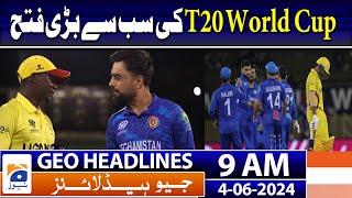 T20 WC: Afghanistan inflict defeat on Uganda by 125 runs | Geo News 9 AM Headlines | 4 June 2024