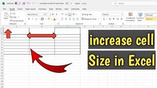 How to increase cell size in excel