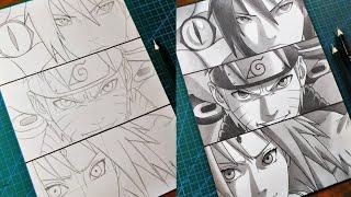 Cara Menggambar Team 7 "Naruto, Sasuke, Sakura" [Naruto Shippuden] | Tutorial - Step by Step