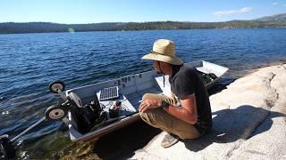 Camping alone on a lake with a $75 boat and solar panel (Big Trout)
