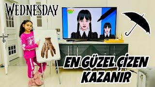 WEDNESDAY EN İYİ ÇİZEN KAZANIR !! KOMİK RESİM YARIŞMASI !! KİM KAZANDI ??