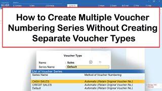 Multiple Voucher Numbering Series Without creating Separate Voucher Types | TallyPrime Tips