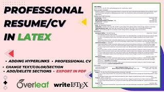 Professional Resume/CV in LATEX | Export in PDF | Complete Guide