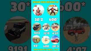 Indian Bikes Driving 3d New Cheat Codes  #indianbikedriving3d #shorts