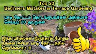 மாடி தோட்டம் தொடங்குபவர்கள் அதிகமாக செய்யும் 20 தவறுகள் | 20 Beginners Mistake in Terrace Gardening