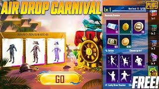 GET PERMANENT OUTFIT, EMOTE & CHARACTER VOUCHER FREE IN PUBGM || AIR CARNIVAL 2.0 IS HERE