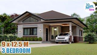 ( 9 X 12.5 Meters ) HOUSE DESIGN IDEAS | 3 Bedroom