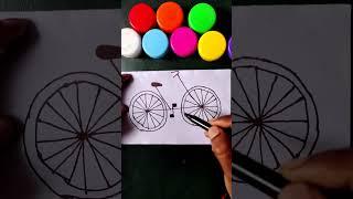 easy way to draw bycycle !!  #ytshorts #youtubeshorts #drawing #cartoon #shorts #viral #trending