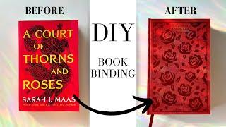 Rebind a paperback to hardcover full tutorial! ACOTAR makeover