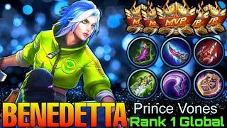 Monster Benedetta Double MVP Gameplay - Top 1 Global Benedetta by Prince Vones - Mobile Legends