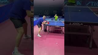 Persist in training for success! Chop, topspin, block, topspin.  #NeverGiveUp #TableTennisSkills