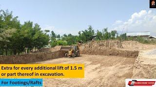 How to Calculate Extra Lift in Excavation for Rafts/Footings.