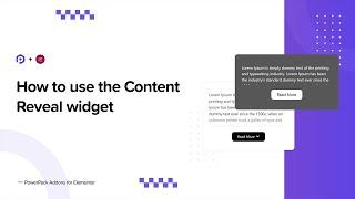 How to use the Content Reveal widget of PowerPack Addons for Elementor
