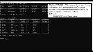 Truncate Command in SQL in Hindi | MySQL | ORACLE