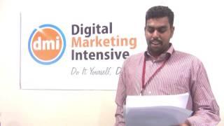 Digital Marketing Intensive workshop testimonial by Mr.Dinesh, Arrow Multimedia