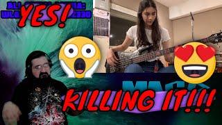 The Warning - MUSE -Hysteria (Bass Cover) | REACTION | MAGZ