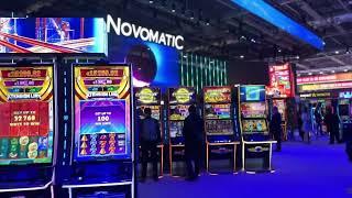 Novomatic slot machines, electronic roulette terminals, latest casino equipment at ICE 2023 expo