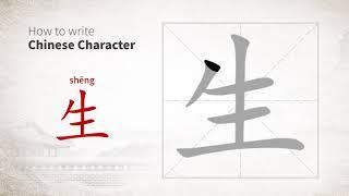 How to write Chinese character 生 (sheng)