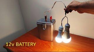 I made a 12 volt battery and got free electricity. great idea