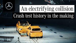 The world's first public two-car electric crash test by Mercedes-Benz
