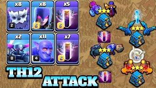 Th12 Yeti Witch Bat Spell Attack Strategy!! Th12 Pekka BoBat Attack Strategy & More - Clash of Clans