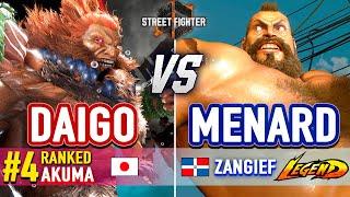 SF6  Daigo (#4 Ranked Akuma) vs MenaRD (Zangief)  SF6 High Level Gameplay