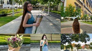 Rapunzel real life ‍️ Super long hair  Beautiful day in Bangkok ️ Thick hair 