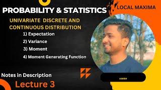 Expectation, Variance, Moment, Moment generating function ll BSC DU ll PROBABILITY AND STATISTICS