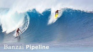 Surfing a Big Day at Banzai Pipeline Hawaii w Leonardo Fioravanti - Mark Healey - Mason Ho - Waves