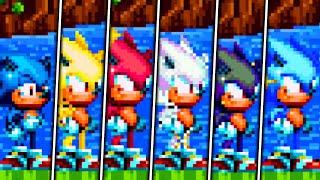 EVOLUTION OF SONIC MOVIE FORMS IN SONIC MANIA (DARK,SUPER,HYPER,LIGHTING AND MORE)