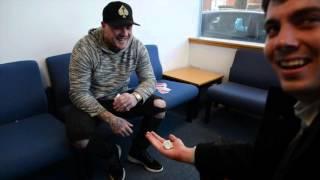 Magician Ryan Tricks performs in the Advertiser offices