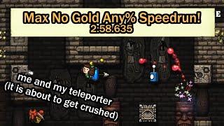 Abruptly Losing a Key Speedrun Item in Spelunky HD... (No Gold Max Speedrun)