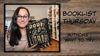 BookList Thursday - New Authors to Try