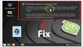 How to Fix 'Running in Software Rendering Mode' in Linux Mint 19.1 Cinnamon on VirtualBox?