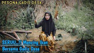 Pesona Kembang Desa Cantik Saat Mancing Ikan, Langsung di Masak Mantap || Indonesian Girl Rural Life