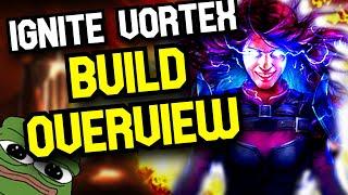 0 Button BLASTER Rue's Ignite Vortex Overview POE 3.21 Crucible League Build