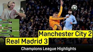 xQc Reacts to Manchester City vs Real Madrid - Match Highlights