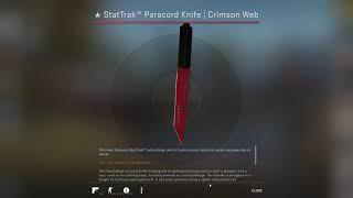 CSGO StatTrak Paracord Knife - Crimson web - minimal wear opening