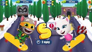 Talking Tom Gold Run Christmas 2024 [Chasing Snakes] Super Skateboard Tom vs Angela