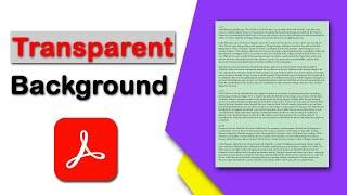 How to make a transparent background in pdf using Adobe Acrobat Pro DC