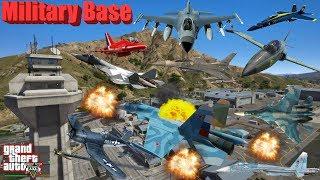 GTA V: NaturalVision Remastered Fighter Planes Escape from Military Base Crash and Fail Compilation